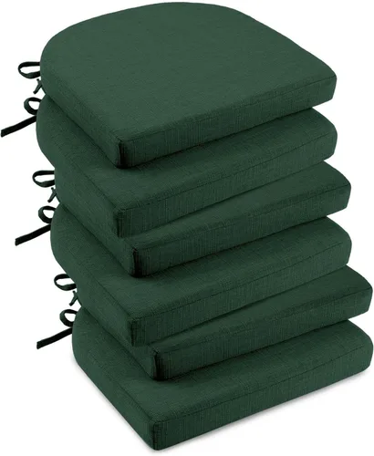 Vista 31 de downluxe Cojines para sillas de interior para sillas de comedor, almohadillas de espuma texturizada suaves y cómodas para sillas de cocina con lazos