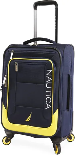 Vista 2 de Nautica Pathfinder - Juego de equipaje suave de 2 piezas equipaje de mano lona Azul MarinoAmarillo Pathfinder - Juego de equipaje de 2 piezas