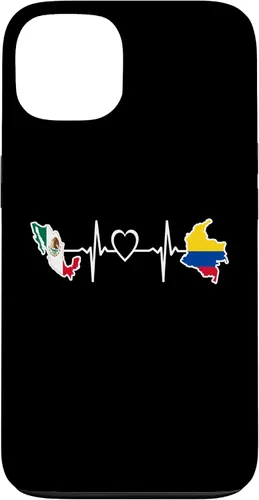 Vista 7 de iPhone 16 Bandera de Colombia Mexicana - Funda de latidos del corazón de Colombia Mexicana