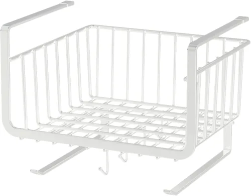 Vista 8 de Almacenamiento debajo del gabinete, cesta colgante de acero al carbono inoxidable para cocina y oficina, estante debajo del escritorio