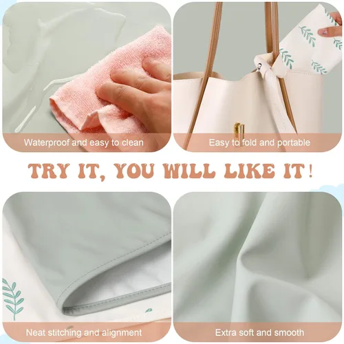Vista 5 de Geelin 4 cambiadores de piel de 20 x 28 pulgadas, cambiador de bebé, portátil, impermeable, para viajes, hogar, bebé, baby shower, regalo de viaje