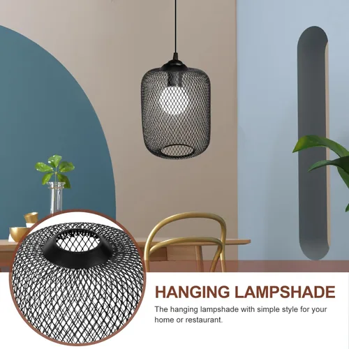Vista 3 de Yardwe Elegante pantalla de malla estilo retro lámpara colgante pantalla para decoración del hogar