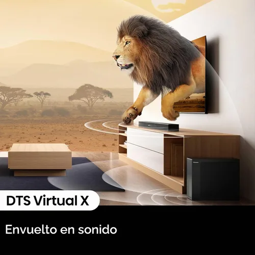 Vista 6 de Hisense Barra de sonido HS2100 de 2.1 canales con subwoofer inalámbrico, Dolby Audio, DTS Virtual:X, HDMI ARC, Bluetooth 5.3, control remoto, 6