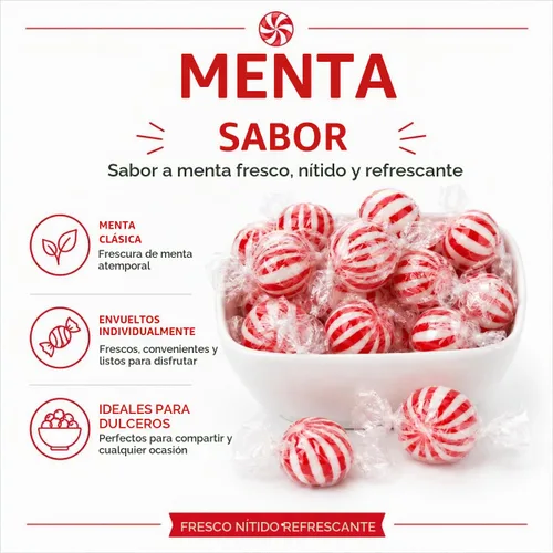 Vista 3 de Bolas de caramelo de menta jumbo, 3 libras, aprox. 130 unidades envueltas individualmente