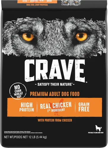 Vista 13 de Crave Comida con proteína para perros, libre de granos, adulto 34% protein, real animal protein, no by-product meal, no corn, wheat, soy,