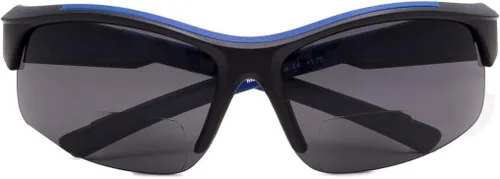Vista 2 de Eyekepper TR90 Unbreakable Sports Biifocal Half Rimless - Gafas de sol Béisbol Correr Pescar Conducir Golf Softbol senderismo Marco NegroAzul Lente