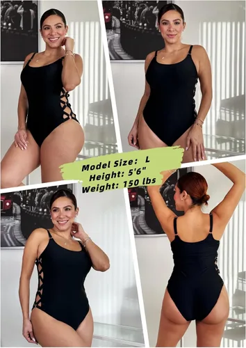 Vista 6 de Tempt Me - Traje de baño de una pieza para mujeres, te hace lucir delgada con sus tirantes cruzados, traje de baño sexy