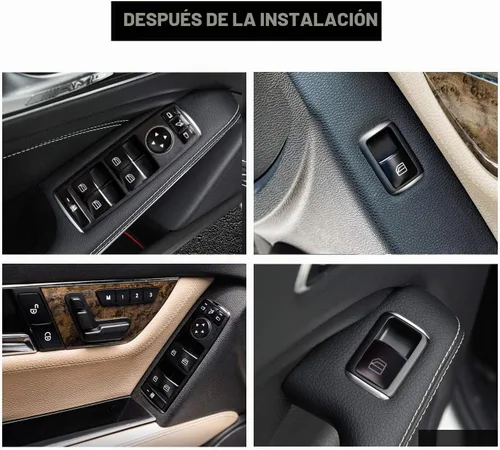 Vista 3 de Adhesivo de Reemplazo para Botón de Interruptor de Ventana Eléctrica de Puerta de Acabado Interior Negro para Benz GLK ML A B C E G GLK ML GLS Clase
