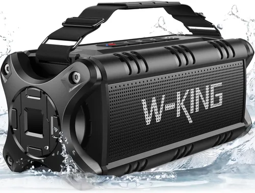 Vista 2 de W-KING - Altavoz Bluetooth, potente altavoz Bluetooth de 50 W, resistente al agua, gran altavoz portátil para exteriores inalámbrico para graves