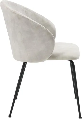Vista 6 de Lexicon Juego de 2 sillas de comedor, modernas sillas de cocina y comedor, asiento acolchado tapizado de terciopelo, respaldo redondo, sin brazos