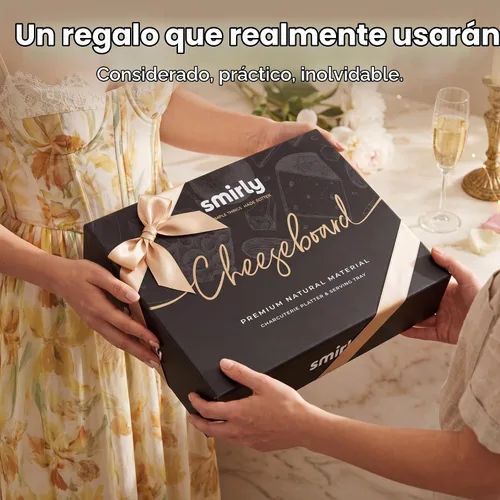 Vista 8 de SMIRLY - Juego de tablas de bambú para charcutería con accesorios para servir (2 cajones)