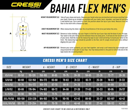 Vista 7 de Traje de neopreno completo con cremallera frontal para hombre para actividades acuáticas - Bahia Flex Diseñado en Italia por Cressi