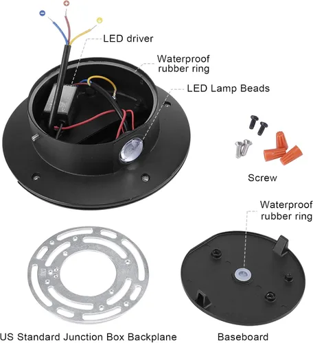 Vista 3 de XEYOU Aplique de pared moderno de 12 W, lámpara de pared LED impermeable IP65 de aluminio para interiores, montaje en pared, lámpara LED