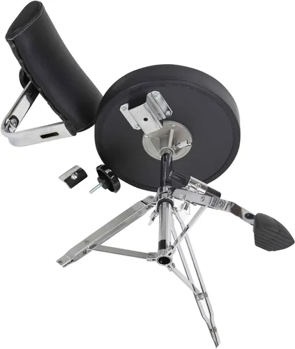 Vista 6 de Gibraltar GGS10T Taburete corto de 21 pulgadas con asiento redondo, trípode plegable con reposapiés