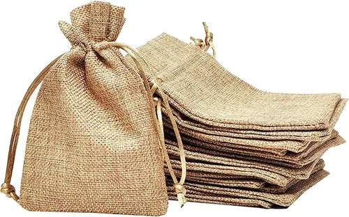 Vista 50 de Mandala Crafts Bolsas de regalo con cordón de arpillera negra de 10 x 12 pulgadas para regalos, 20 bolsas grandes de lino para regalo, dulces, café