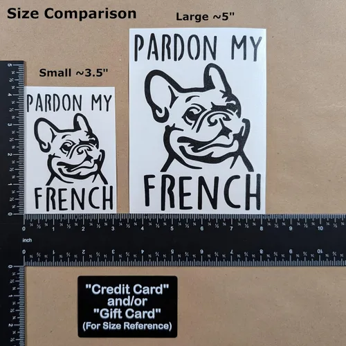 Vista 5 de Frenchie Decals Paquete de 4: corazones de perro francés detallados y calcomanías de perro toro (3.5 pulgadas, negro)
