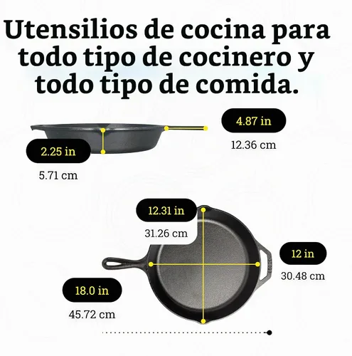Vista 6 de Lodge Sartén de hierro fundido pre-sazonado, 10.25 pulgadas, iconos de EE Sartén de hierro fundido de edición limitada para horno, estufa, parrilla