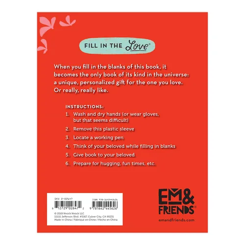 Vista 2 de Em & Friends About You Fill in the Love Book Tapa dura – 1 Enero 2019