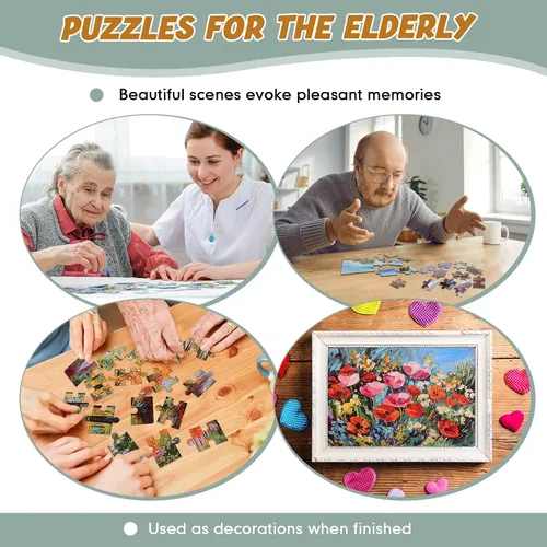 Vista 5 de Hiboom Paquete de 10 rompecabezas grandes de 16 piezas para personas mayores con demencia para personas mayores con demencia, productos para adultos