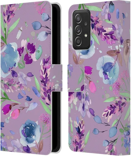 Vista 195 de Head Case Designs Officially Licensed Ninola Abstract Poppies Lilac Floral Leather Wallet Case Compatible with Samsung Galaxy A07 4G