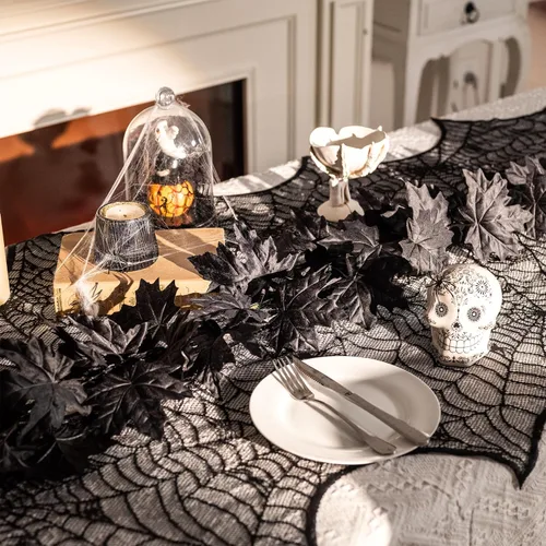 Vista 6 de Valery Madelyn Guirnalda de Halloween de 9 pies con luces para decoración