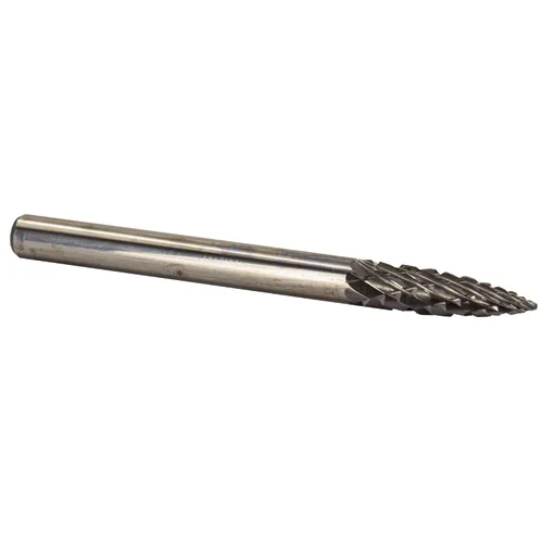 Vista 20 de Drill America SA-1 Rebaba de carburo/lima giratoria cilíndrica de doble corte para amoladora de troquel de 1/4" de diámetro x 5/8" de longitud