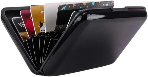 Vista 6 de Elfish.- Funda protectora de aluminio contra RFID, para tarjetas de crédito, carcasa rígida para tarjetas de presentación, cartera de metal