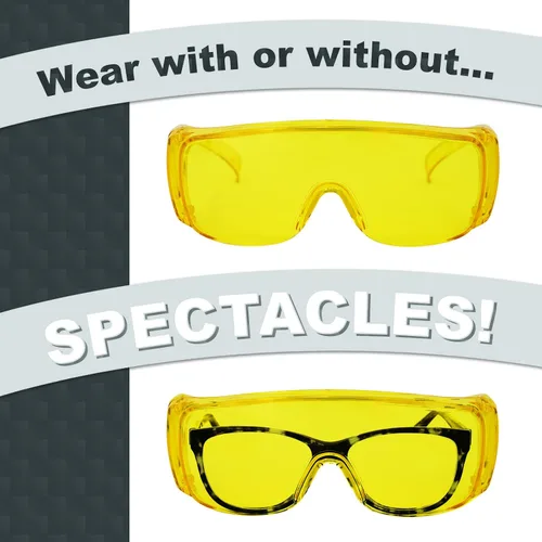 Vista 2 de SAFE HANDLER BISON LIFE Diamont Vented Over Glasses Safety Glasses Meets ANSI Z87.1, Impact Resistant Polycarbonate Lens