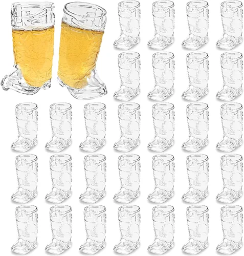 Vista 18 de SAIAOKJ Vasos de Chupito en Forma de Bota de Vaquero, 12 Piezas de 1 Onza Vasos de Chupito Mini de Plástico en Forma de Bota, Vasos de Plástico
