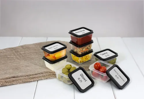 Vista 4 de ZENVY Paquete de 50 mini recipientes reutilizables de 2 onzas, incluye 50 recipientes de plástico de 2 onzas y tapas, para salsas, salsas, salsas