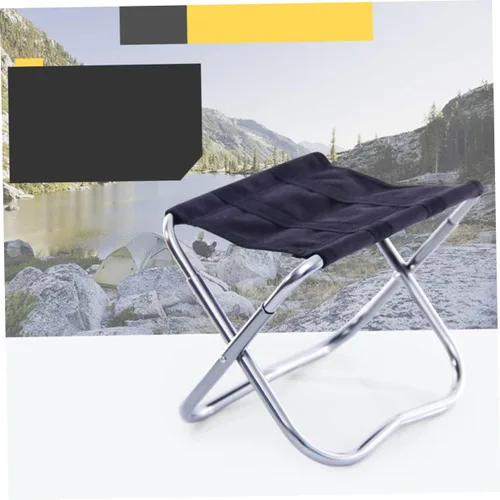 Vista 3 de Taburete plegable portátil para exteriores, taburete de barbacoa de aleación de aluminio, silla de pesca compacta, silla de tren de viaje, asiento