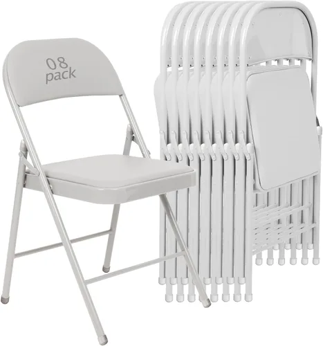 Vista 31 de Juego de 4 Sillas Plegables Tapizadas en Negro - Cómodas Sillas Apilables Portátiles para Interior y Exterior, Eventos, Fiestas, Oficina, Boda Negro
