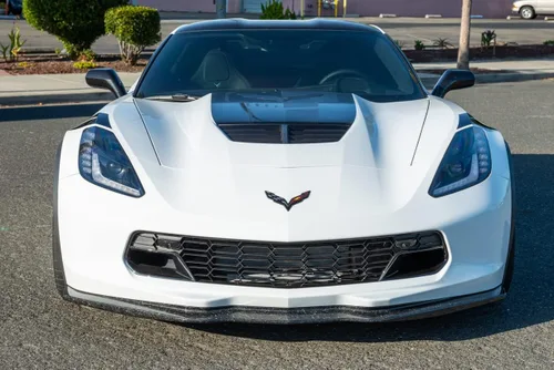 Vista 10 de Para Chevrolet Corvette C7 2014-2019 Z06 Z07 Etapa 2 Estilo ABS Plástico pintado carbono Flash parachoques delantero divisor de labio inferior