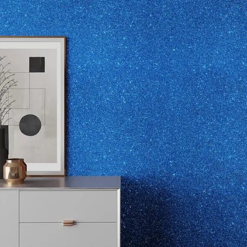 Vista 2 de VEELIKE Papel tapiz con purpurina azul para pegar y despegar, papel de contacto con purpurina para armarios, cajones, decoración de pared, 15.7 x