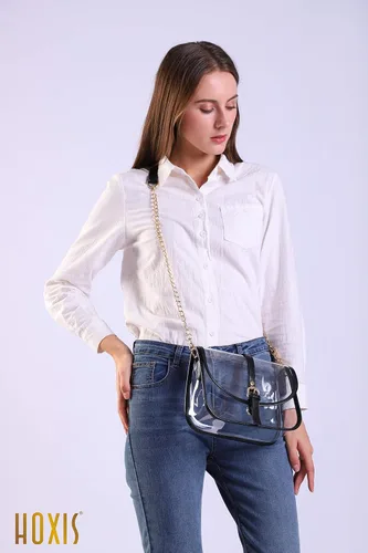Vista 3 de Bolso transparente para mujer bolso de hombro con cadena transparente