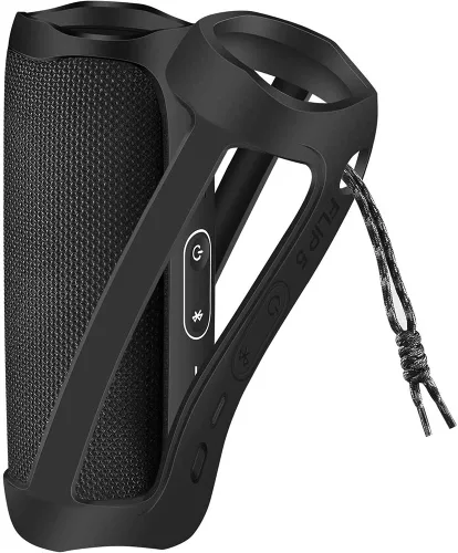 Vista 2 de Comecase Funda de silicona para altavoz Bluetooth portátil impermeable JBL Negro