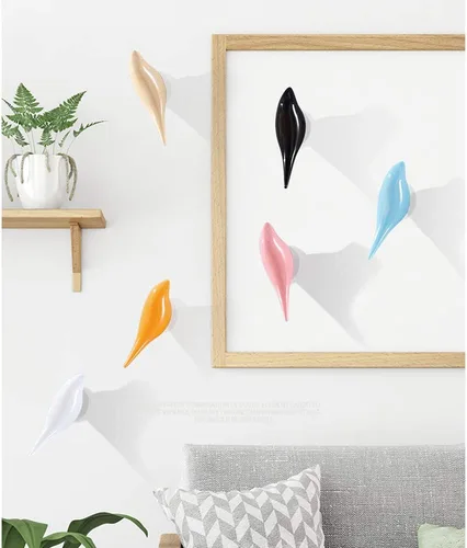 Vista 5 de DesignSter Ganchos de resina para abrigos de pájaros, creativos montados en la pared, decoración de arte, sombrero, toallero, colgador, regalo