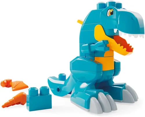 Vista 8 de MEGA BLOKS Fisher-Price - Juguete de bloque de dinosaurio T-Rex 3 en 1