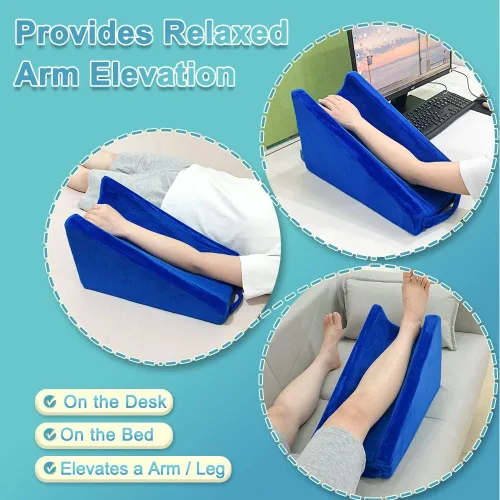 Vista 5 de Zelen Almohada de elevación de brazo Soporte de cuña Almohada médica para brazo elevador poscirugía Elevación de brazos quirúrgicos elevados