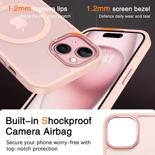 Vista 7 de BENTOBEN Funda para iPhone 15, funda para iPhone 15 compatible con MagSafe, funda magnética mate translúcida a prueba de golpes para mujeres