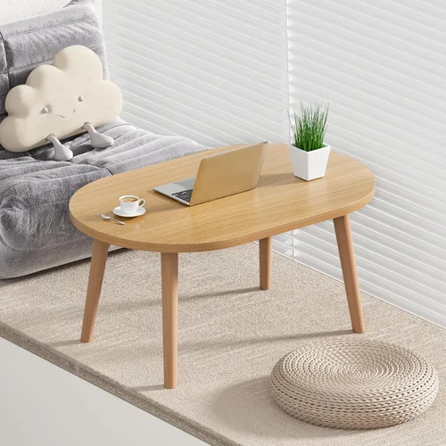Vista 7 de Mesa de centro pequeña para espacio pequeño, mesa baja con patas de madera maciza, mesa de pie para sentarse en el suelo, mesa de centro japonesa