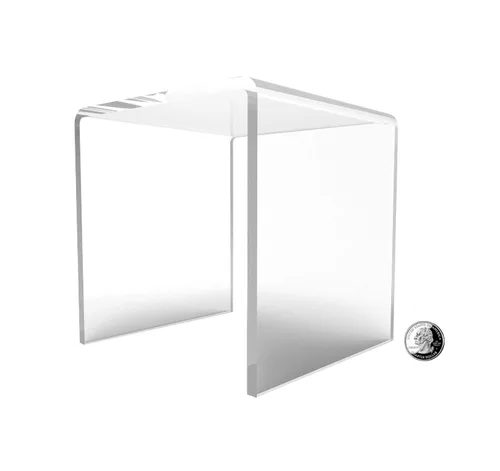 Vista 31 de FixtureDisplays® One Riser Combo - Cubo de 2 pulgadas de 3 caras con pedestal de plexiglás negro Lucite acrílico, accesorios para exhibición