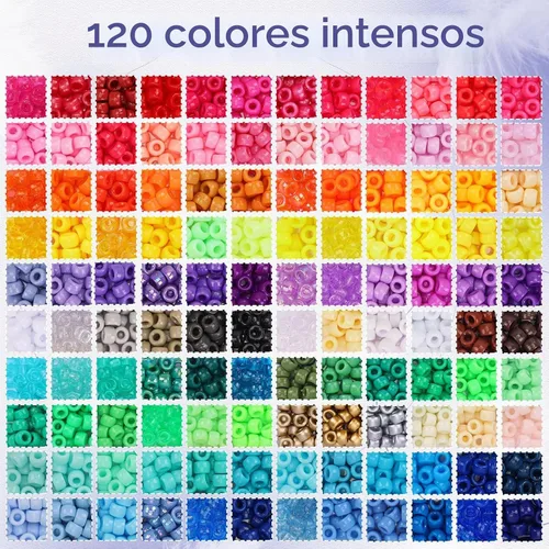 Vista 4 de QUEFE Kit de pulseras de 4680 piezas de cuentas de pony para hacer pulseras de amistad, juego de 120 colores de cuentas Kandi para hacer joyas, 3840