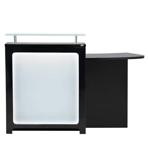 Vista 3 de Dir Mostrador de Recepción con Luces LED Área de Recepción Mostrador Gattino en Negro