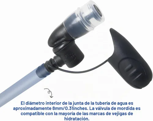 Vista 4 de Bolsas de hidratación, boquilla de válvula de mordida de repuesto para bolsa de vejiga de campo traviesa Interruptor manual universal desmontable