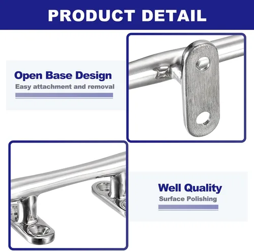 Vista 3 de uxcell Base abierta para tacos de barco, tacos de muelle de acero inoxidable, accesorios de amarre