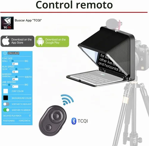Vista 5 de LENSGO Teleprompter portátil para iPad Tablet Smartphone Cámara DSLR de 7.9 pulgadas, APP compatible con sistema iOS y Android para enseñanza