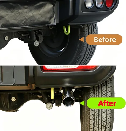 Vista 4 de YOCTM Silenciador de escape de coche de acero inoxidable sólido para tubo de cola de tubo de escape para Suzuki Jimny 2019 2020 2021 2022 2023 2024