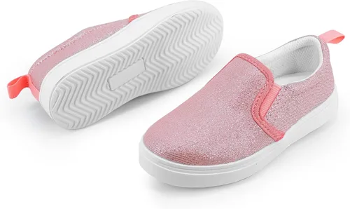 Vista 6 de Zapatos deportivos de lona sin cordones para niños y niñas pequeños para caminar, mocasines casuales de tenis para niños pequeños