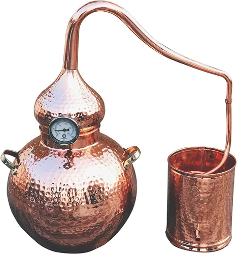 Vista 8 de Alambique alambique alambique de cobre puro de 5 galones para whisky, aceites esenciales de alcohol ilegal por Copperholic